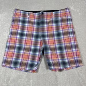 Tommy Bahama Shorts Mens 40 Plaid Performance Nylon Chino Outdoor Golf